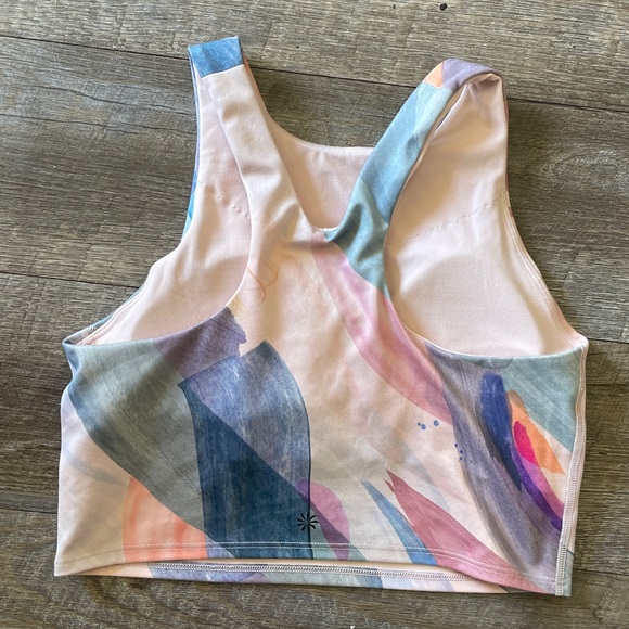 Athleta Abstract Print Racerback Crop Top Tank Top - Picture 2 of 3